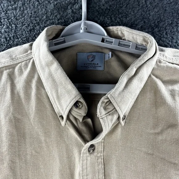 Tyndale Flame Resistant Work Jacket Shirt Size 3XL 9 CAL 2 CAT Khaki Tan Pocket - Picture 8 of 13